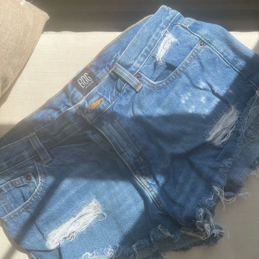 BDG Blue Distressed Jean Shorts